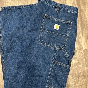 Carhartt NWOT Men's loose fit Blue Denim Jeans 42x32 cargo pocket